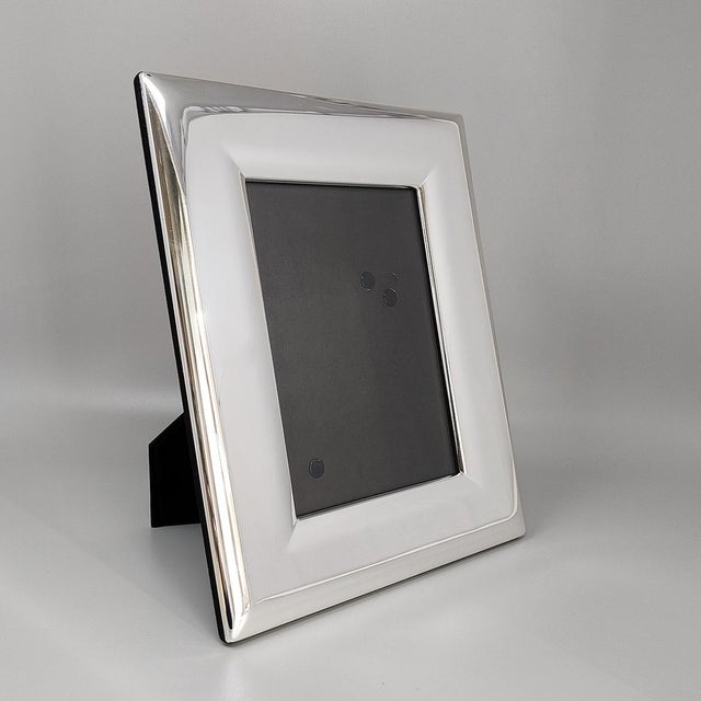 1970s Photo Frame in Silver Plated with Glass, Italy, 1970s For Sale - Image 5 of 6