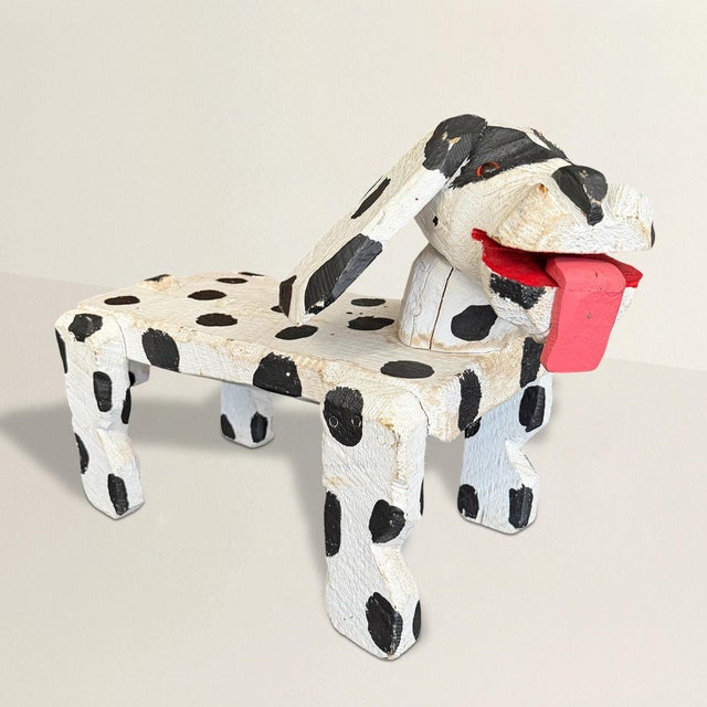 This one-of-a-kind American Folk Art Dalmatian is carved from salvaged wood, assembled with cheerful ingenuity, and...