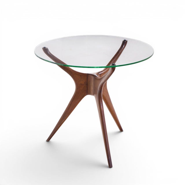 Wood Vladimir Kagan for Dreyfuss Mid Century Walnut Tri-Symmetric Sculptural Side Tables - Pair For Sale - Image 7 of 11