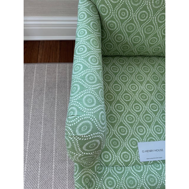 Pair of O.Henry House Hanover Club Chairs Cover in Raoul Textiles Coverlet Caper For Sale - Image 11 of 14