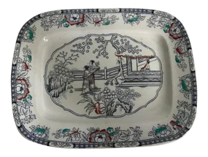 Antique English Transferware Chinoiserie Design Platter