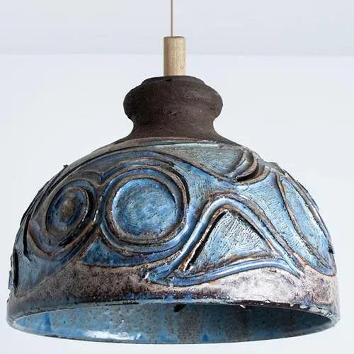 Danish Brown Ceramic Pendant Light, 1970 For Sale - Image 16 of 18