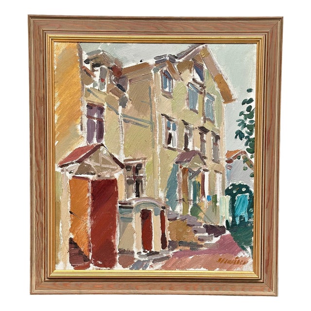 Gösta Stawåsen, Södra Kyrkogatan 50, 1970, Oil on Canvas, Framed For Sale