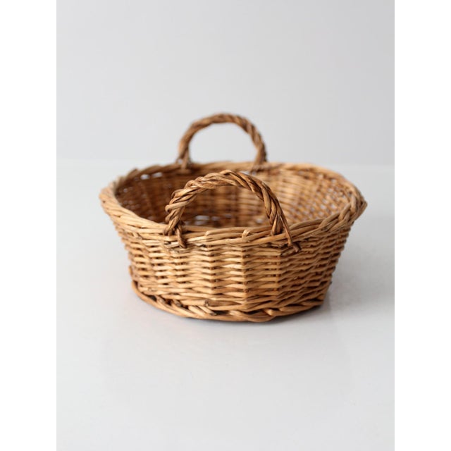 Vintage Wicker Gathering Basket For Sale - Image 10 of 10