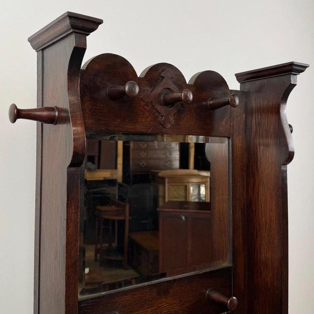 Antique Early 20th Century English Oak Entrance Hall Stand For Sale - Image 9 of 11