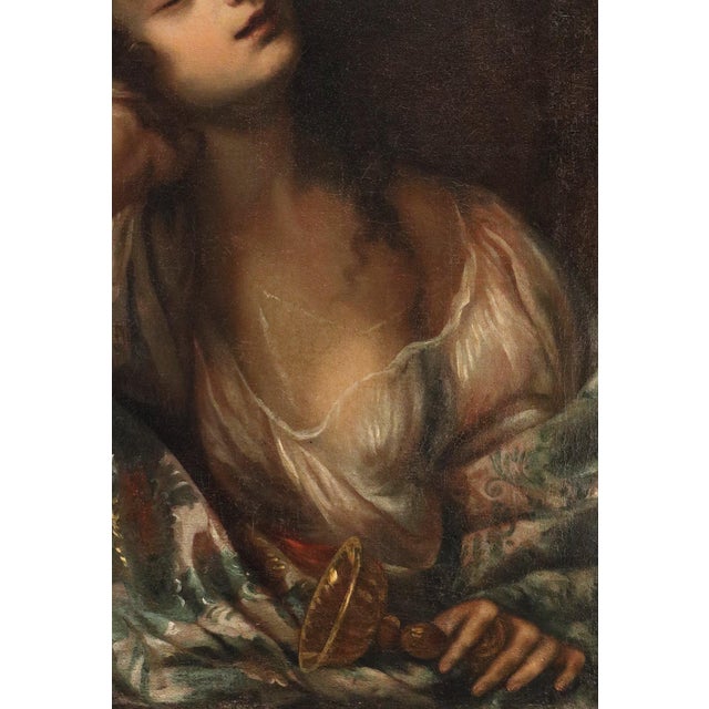 After Carlo Francesco Nuvolone, The Suicide of Queen Sophonisba, 17th Century, Oil Painting on Canvas, Framed For Sale - Image 4 of 13