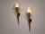 Neoclassical, Monumental Torchiere Wall Sconces or Wall Lights, Brass, Glass, 20th c. Pair of monumental wall sconces...