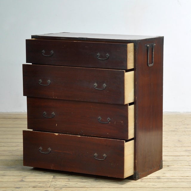 Japanese Tansu Chest of Drawers, 1890s For Sale - Image 4 of 12