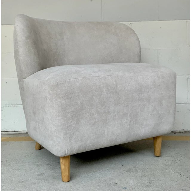 Wood Noir Co. Modern Gray Slipper Chair For Sale - Image 7 of 7
