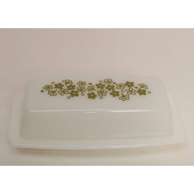 Vintage Pyrex standard 1/4 lb covered butter dish in white milk glass (model number 72-B in the Spring Blossom pattern,...