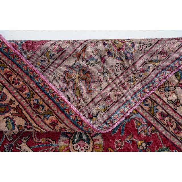 1970s Vintage Persian Handmade Wool 8x11 Red Area Rug For Sale - Image 11 of 11