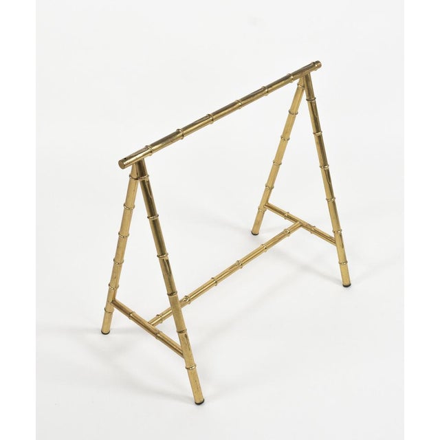 Mid-Century Brass Faux Bamboo Desk Bases from Maison Jansen, France, 1970s For Sale - Image 11 of 18