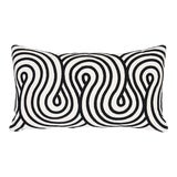 Schumacher Giraldi Embroidery Lumbar Pillow in Black For Sale