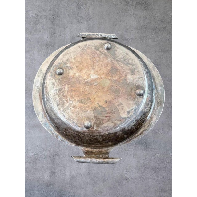 Emilia Castillo Taxco Mexico Silver Plate Malachite Large 16.75" Serving Tray Bowl Creator: Emilia Castillo Metal: Silver...