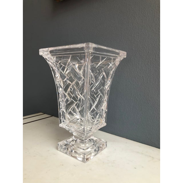 1960s Mid Century Square Crystal Vase Chairish