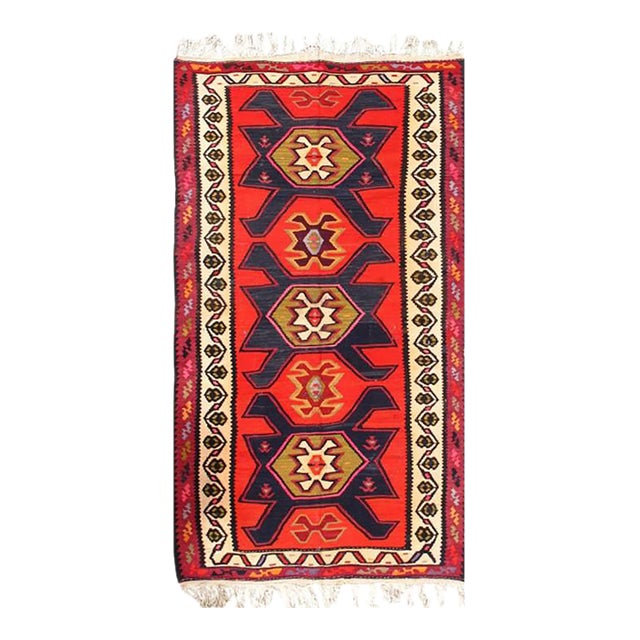 Paargad DC Antique Persian Shiraz Kilim Rug For Sale