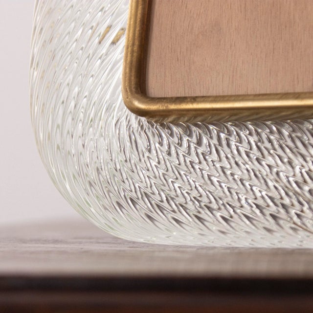 Mid-Century Modern Murano Glass and Twisted Brass Picture Frame, Italy, 1990s For Sale - Image 3 of 12