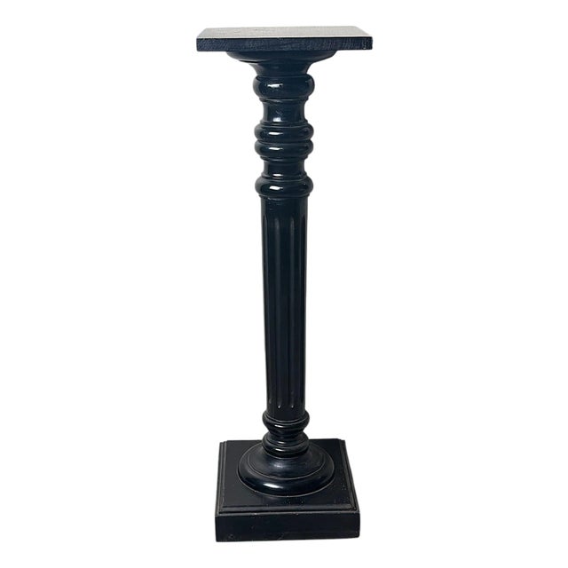 Late 19th Century Aesthetic Movement French Ebonized Walnut Pedestal For Sale