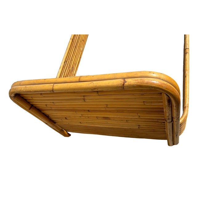 1940s Restored Paul Frankl Style Stacked Rattan Single Size Bed Frame by Kane Kraft For Sale - Image 4 of 7