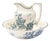 French Peonies Earth of Iron Blue Aguamanil and Jofaina from Lonwgy, 1890s, Set of 2 For Sale
