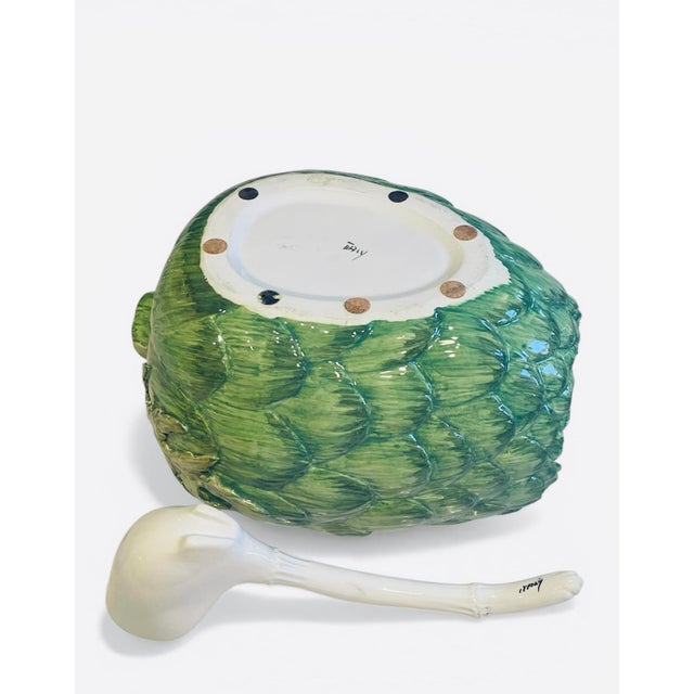 Vintage Italian Majolica Artichoke Soup Tureen For Sale - Image 12 of 13