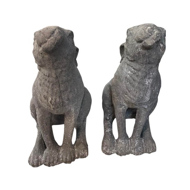English A Pair of Vintage Cast Iron "Moon Gazing" Hares For Sale - Image 3 of 8