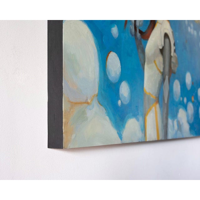 Contemporary Silent Echoes by Shelli Langdale | Oil and Acrylic on Gallery Panel of a woman holding a horse head. For Sale - Image 3 of 5