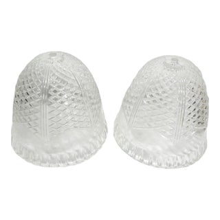 Vintage Heavy Cut Glass Light Covers Shades - a Pair For Sale