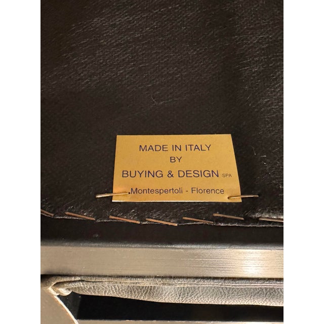 Buying & Design Italian Black Leather Barstools, Set of Three For Sale - Image 12 of 12