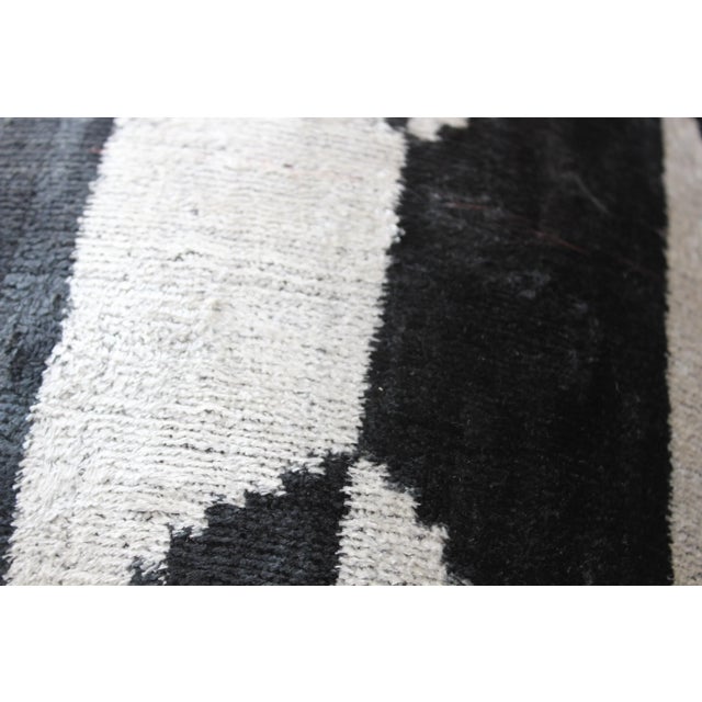Contemporary Contemporary Velvet Ikat Bohemian Hand Made Pillow For Sale - Image 3 of 8