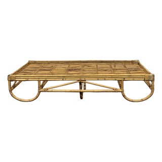 Vintage Rattan and Bamboo Daybed, 1960s For Sale