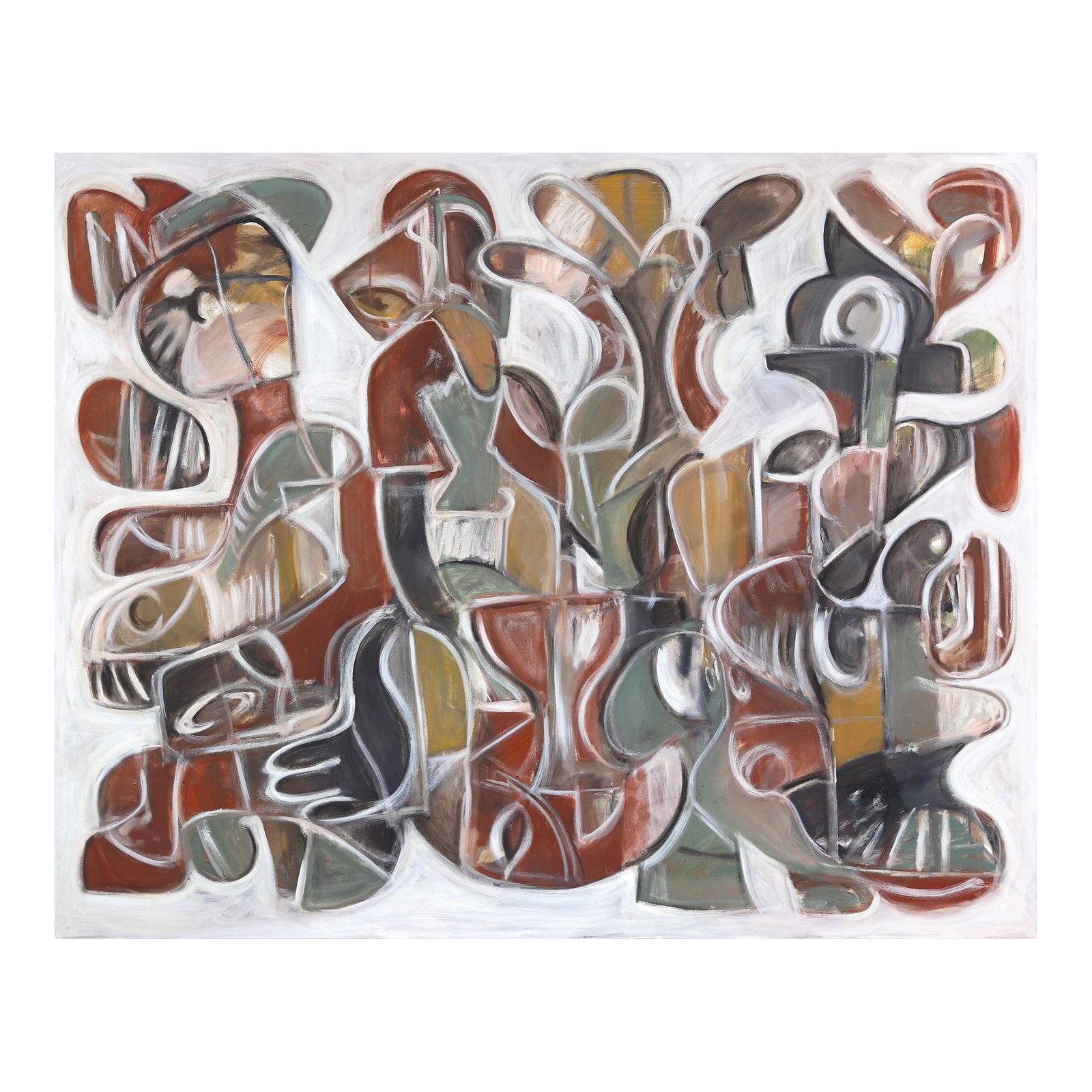 Cosmic Trigger v.2 - Large Contemporary Organic Shape Abstract Oil ...