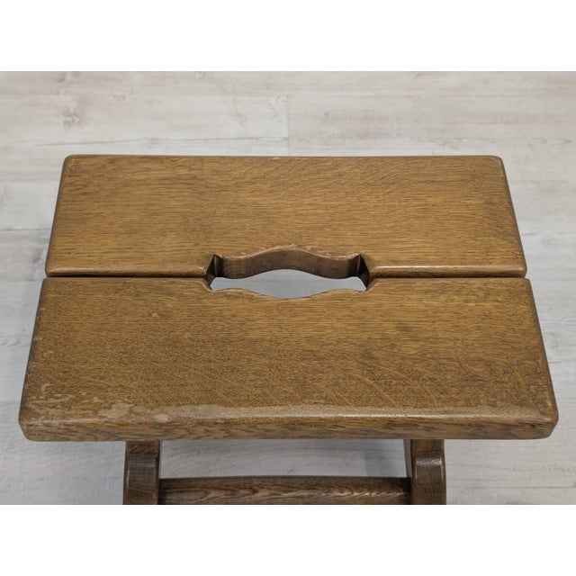 Small Rustic Wood Stool, 1965 For Sale - Image 9 of 12