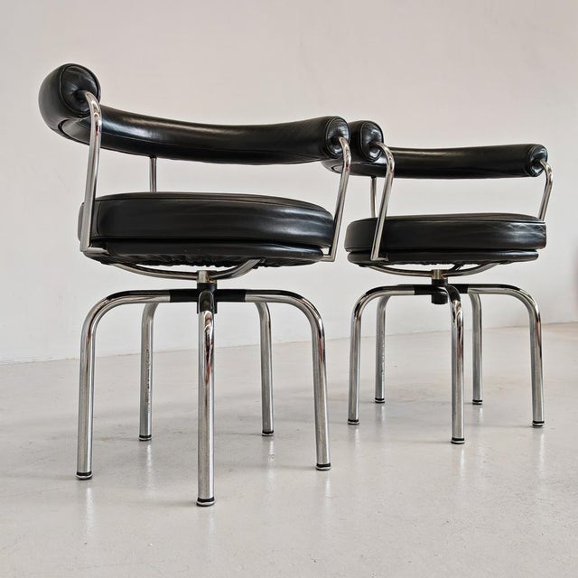 LC7 Swivel Armchairs by Charlotte Perriand for Cassina, 1980s, Set of 2 For Sale - Image 16 of 18