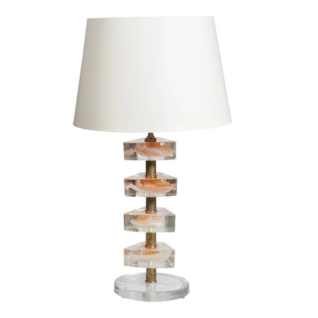 Vintage Murano Glass Table Lamp, 1970s For Sale