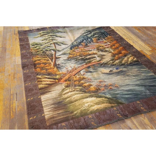 Chinese 1920s Artistic Antique Scenic Pictorial Antique Chinese Textile Art Tapestry For Sale - Image 3 of 9