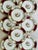 Vintage Myott Staffordshire Chelsea Bird dessert plates featuring colorful exotic birds framed by ornate burgundy and gold...
