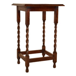 Circa 1900 English Oak Side Table For Sale