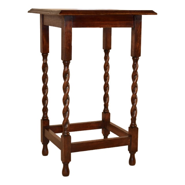 Circa 1900 English Oak Side Table For Sale
