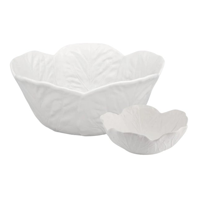 Bordallo Pinheiro Cabbage Salad Serving Set, Beige, 5 Pieces For Sale