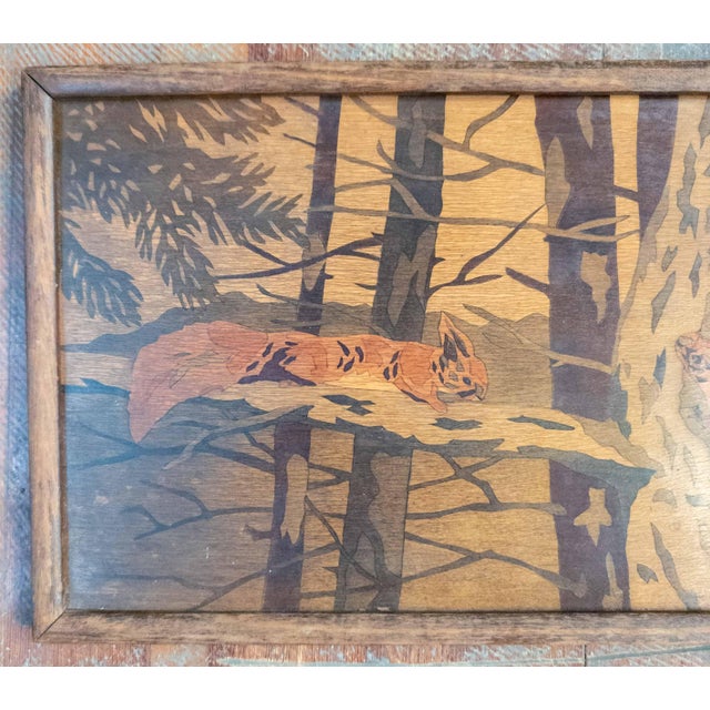 Modern 20th Century Central European Watercolor on Wood Panel Painting of Squirrels For Sale - Image 3 of 13