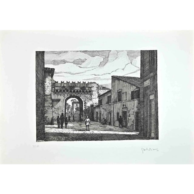 Modern Giuseppe Malandrino, Roman View, Etching, 1970s For Sale - Image 3 of 3