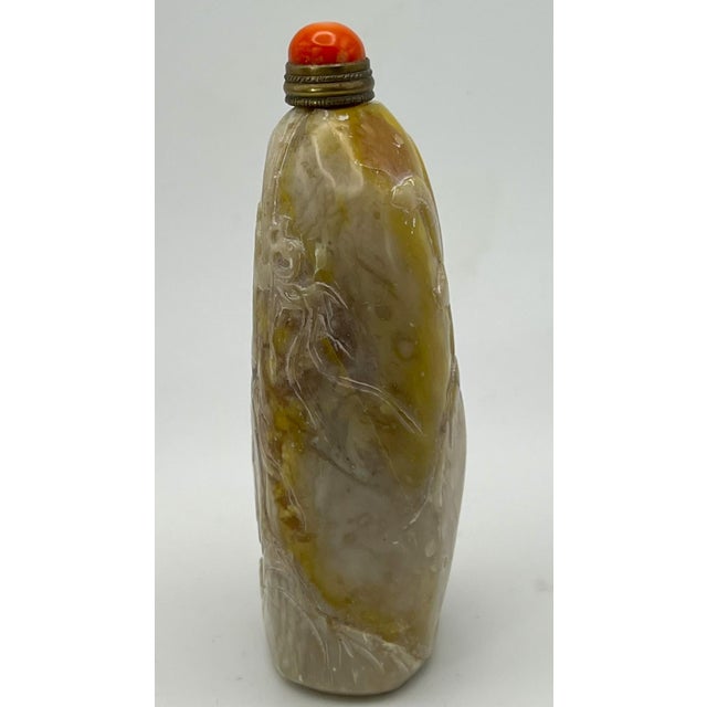 1970s Vintage Carved Soapstone Snuff Bottle For Sale - Image 5 of 18
