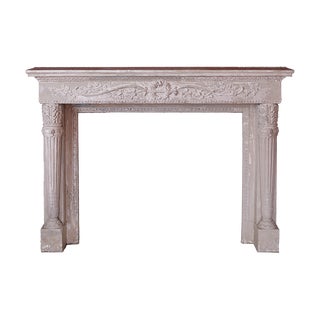 Antique Louis XV Style Plaster Fireplace Mantel For Sale
