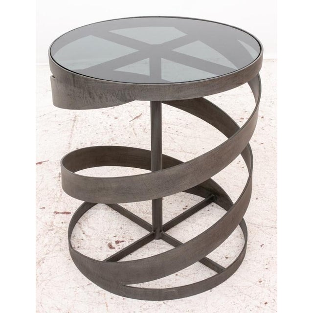 Industrial Style Metal Spiral Side Table Chairish
