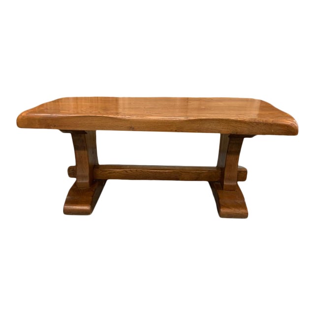Vintage French Country Oak Trestle Coffee Table Chairish