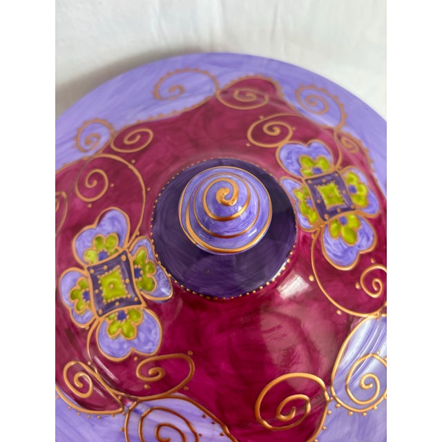 Ceramic Signed Soizick De La Bruguiere Painted Porcelain Tureen Limoges France For Sale - Image 7 of 12