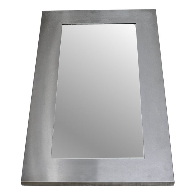 Large Steel Mirror, 1970s For Sale