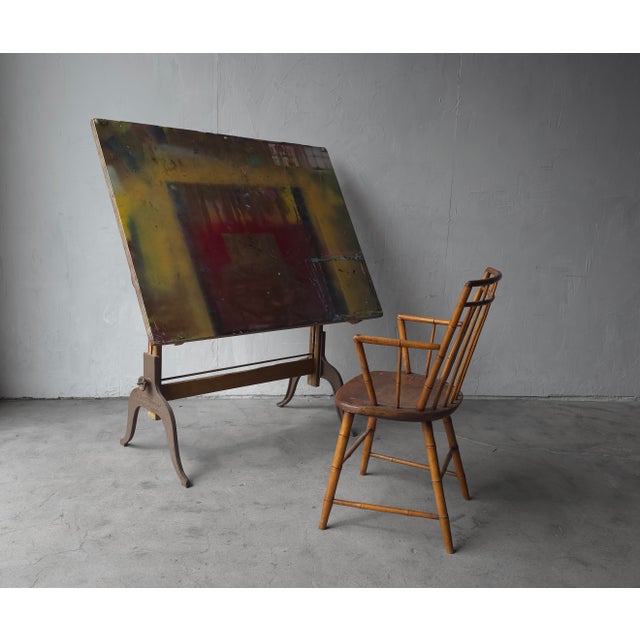 Antique Adjustable Architect or Artist Drafting or Drawing Table For Sale - Image 4 of 8