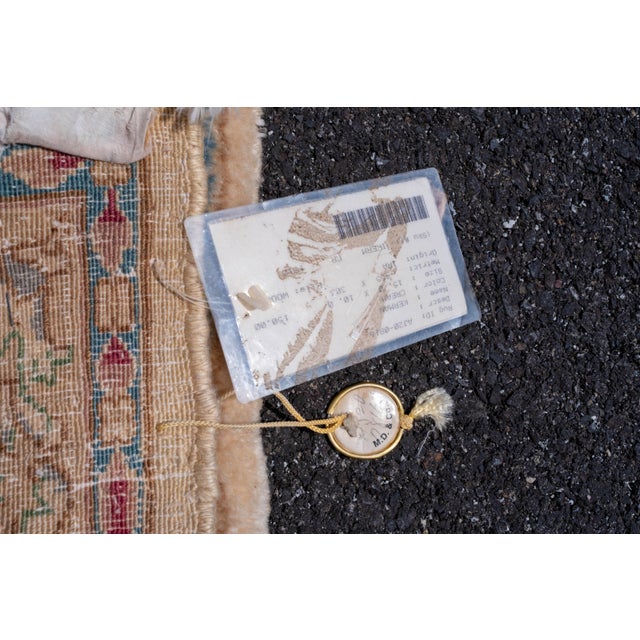 Antique Approx. 10 X 15 Creme Color Wool Room Size Oriental Rug For Sale - Image 15 of 16